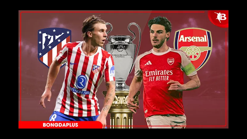 Cầu thủ Atletico Madrid và Arsenal đối mặt trên sân cỏ